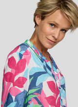 Bluse mit Blätter-Print