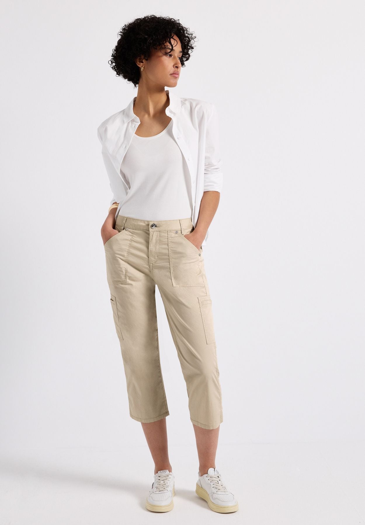 3/4 Satin Hose mit Taschen