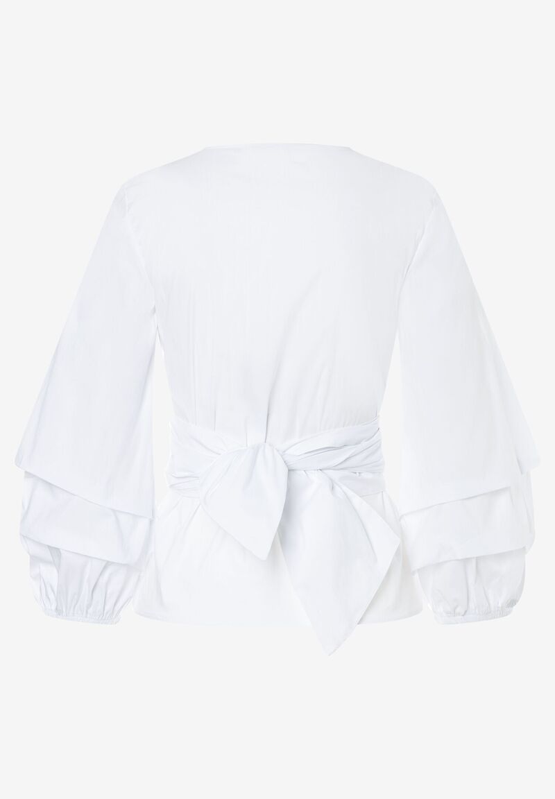 Wickelbluse  weiß  Sommer-Kollektion