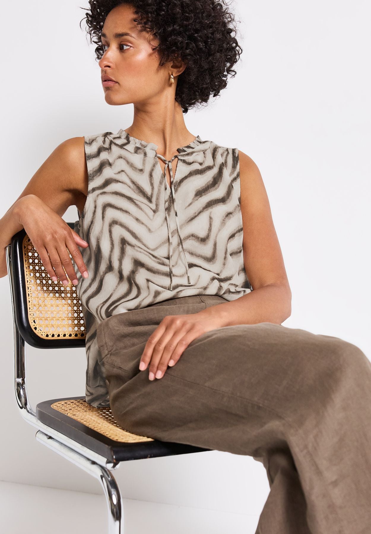 Chiffon Blusentop mit Print