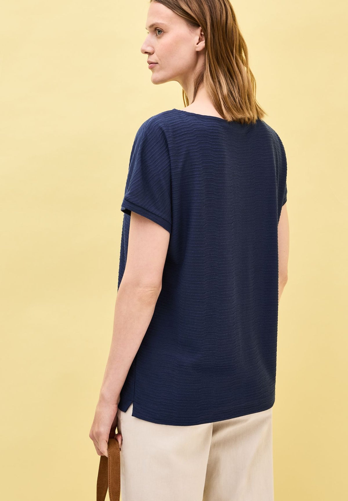 Struktushirt in Unifarbe