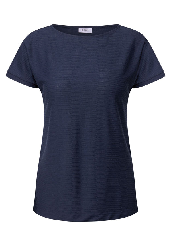 Struktushirt in Unifarbe