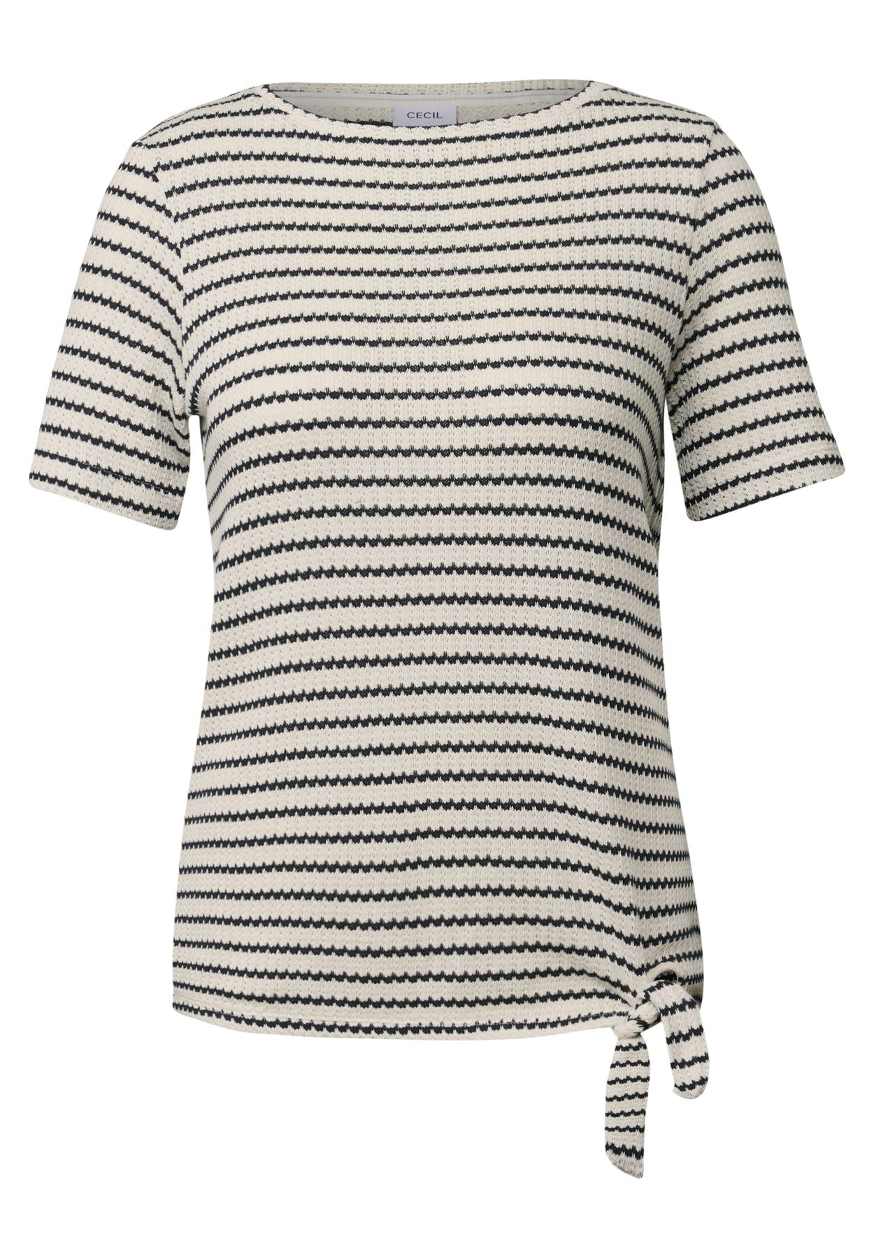 Gestreiftes Ajour T-Shirt