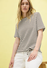 Gestreiftes Ajour T-Shirt