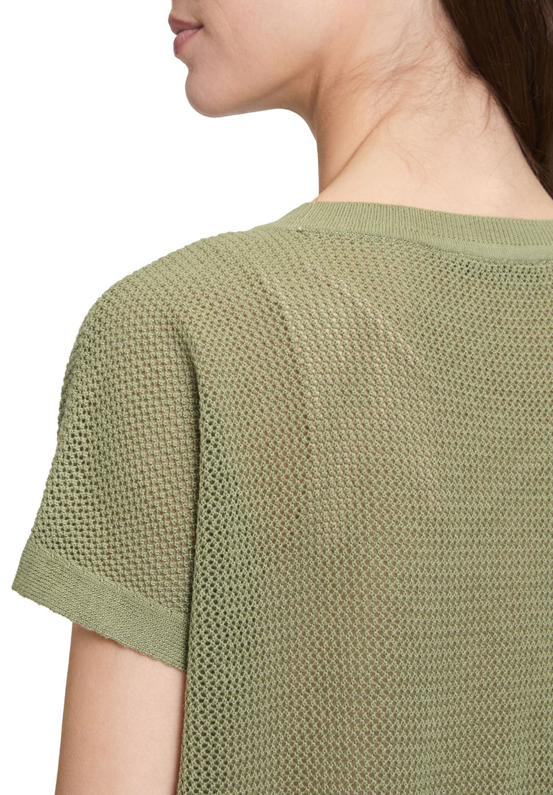 Lochstrick-Pullover