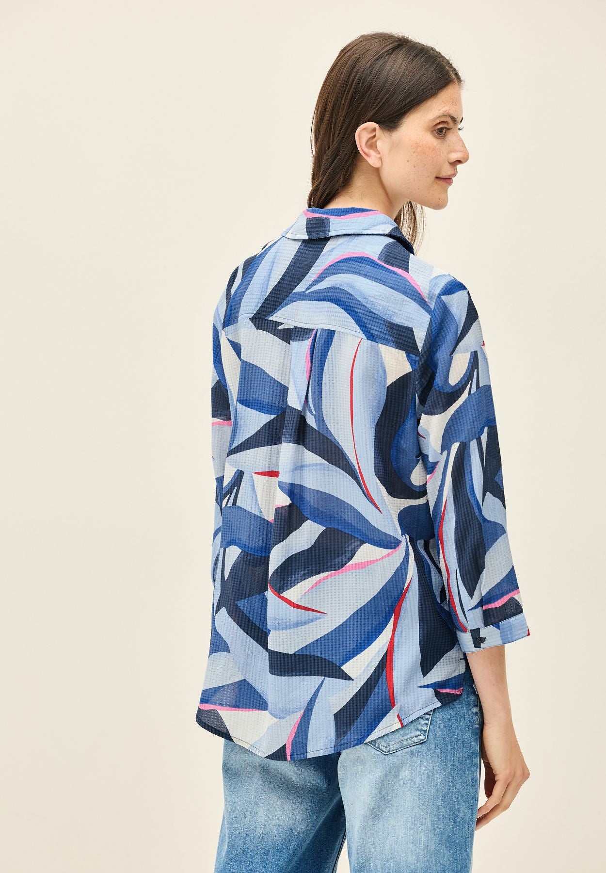 Lange Hemdbluse mit Print