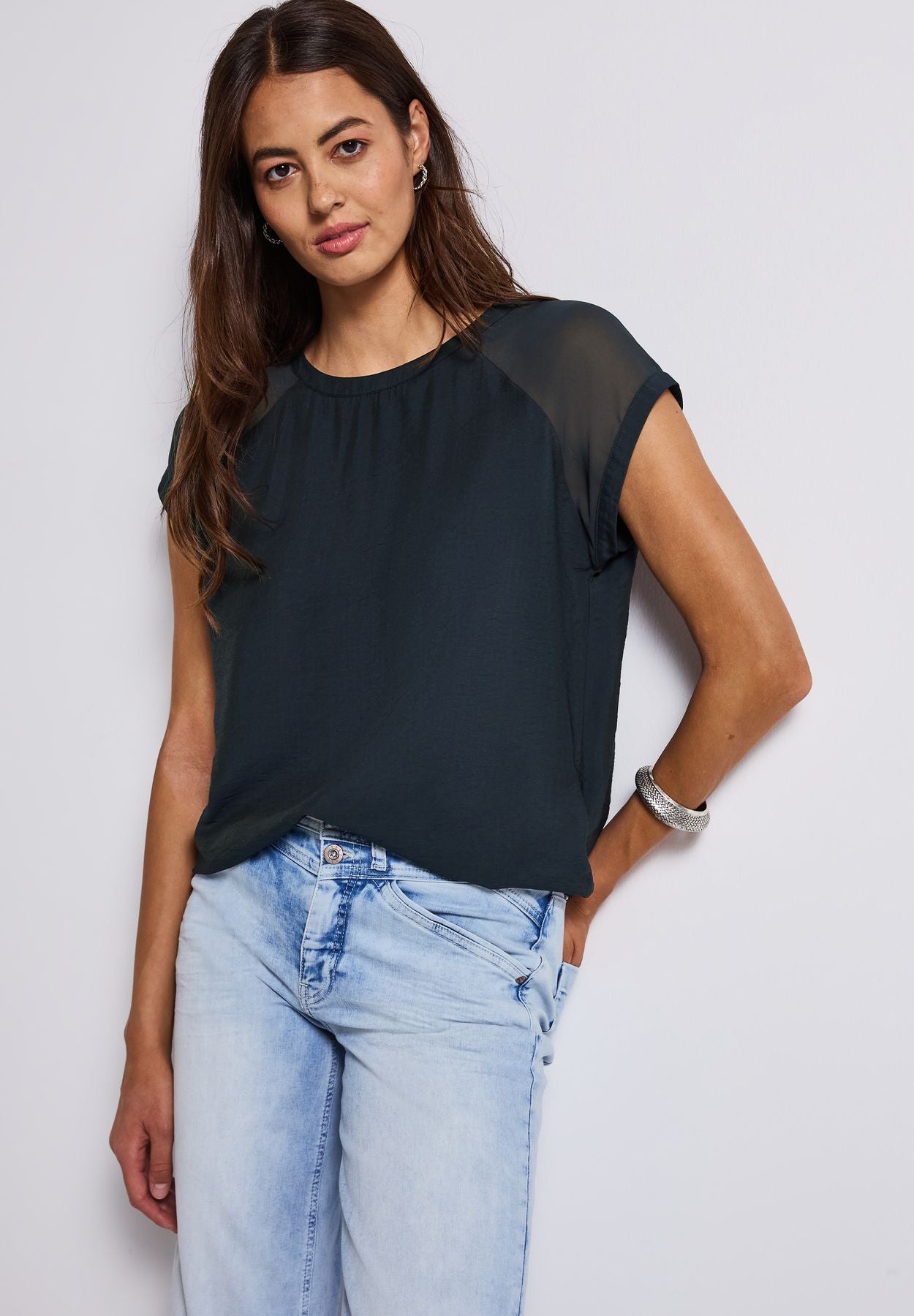 Blusenshirt mit Meshdetail