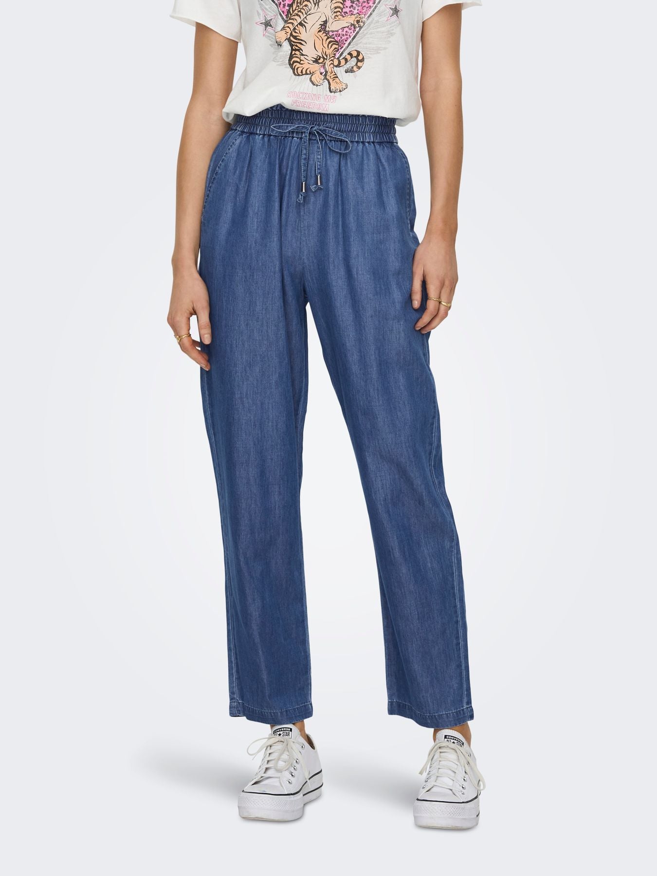 ONLBEA HW ELASTIC DNM STRING PANT BJ