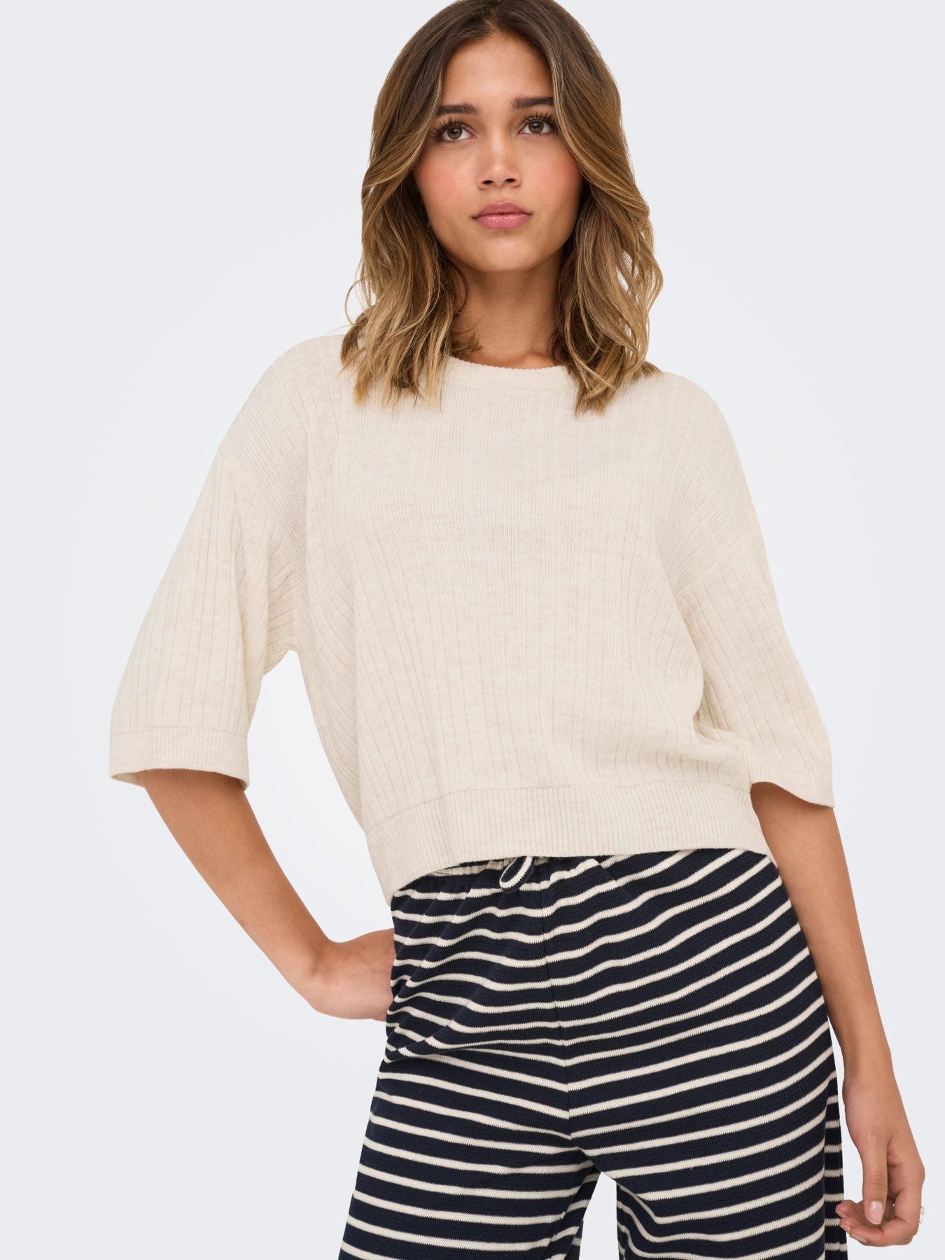 ONLTHEA SS O-NECK PULLOVER KNT