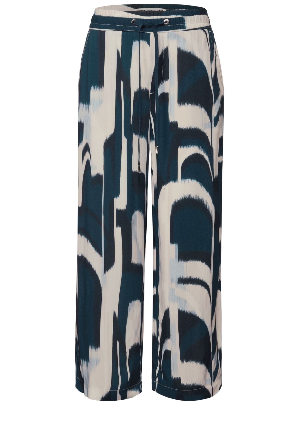 Gemusterte Wide Leg Hose