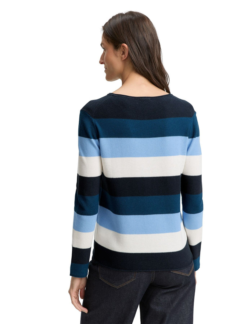 Knit structured striped