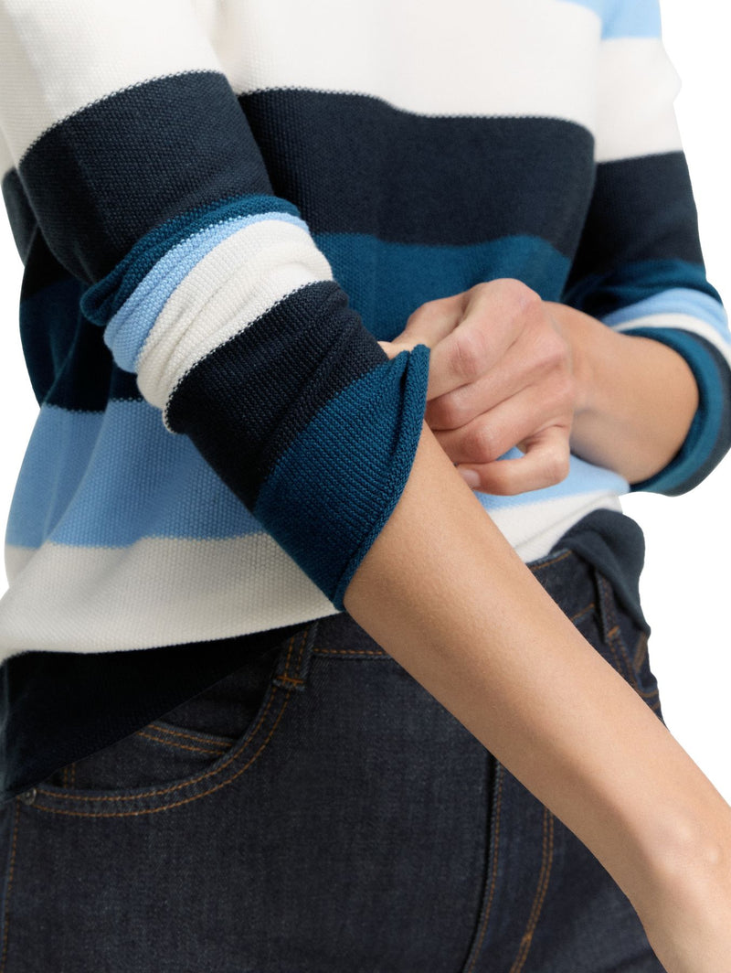 Knit structured striped