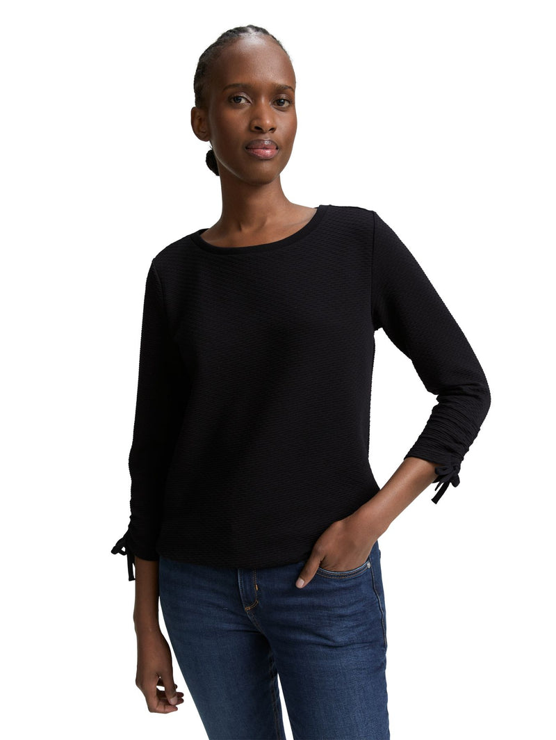 Sweatshirt mit Raffärmeln