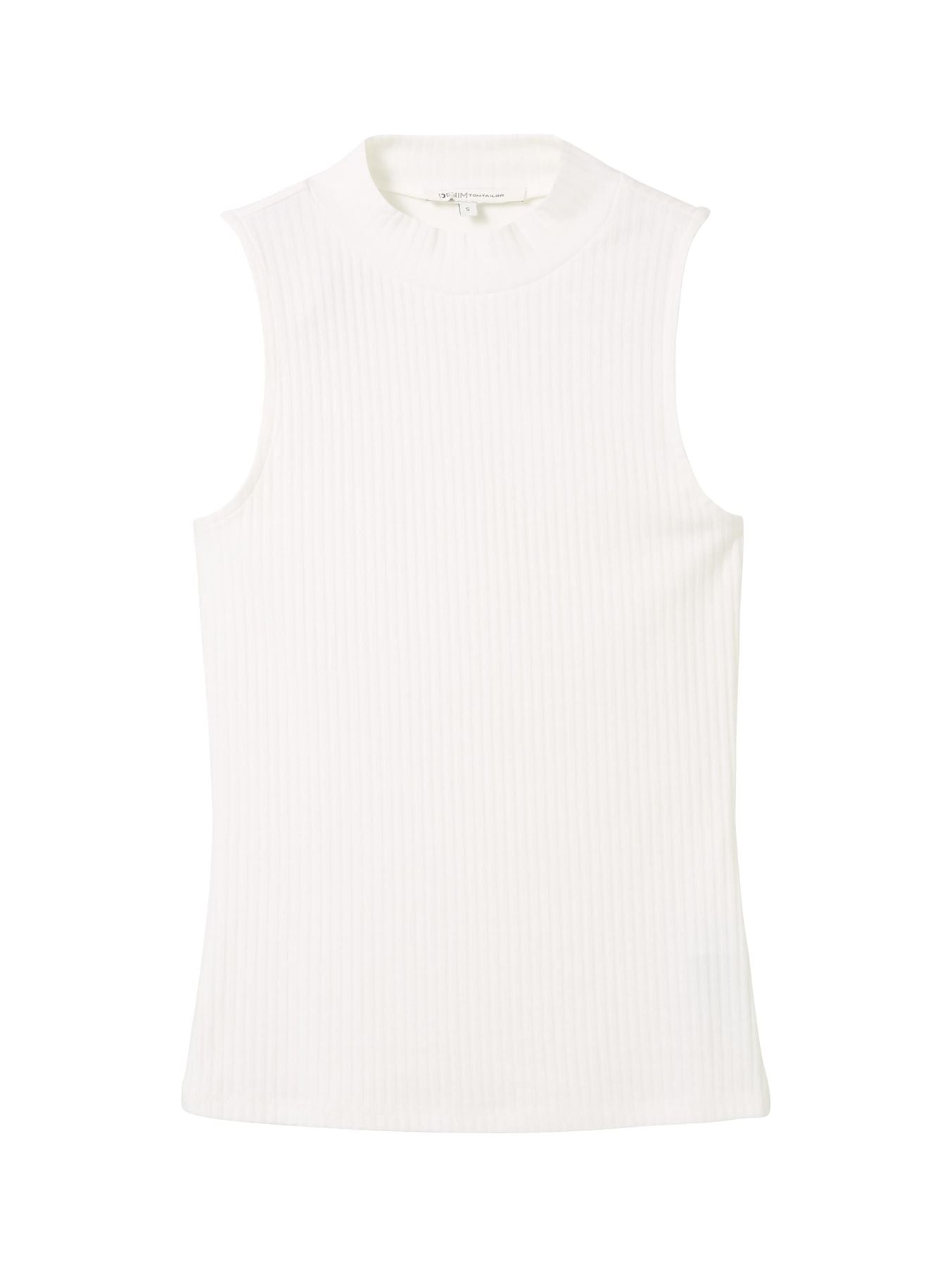 Ripp Top mit Stehkragen