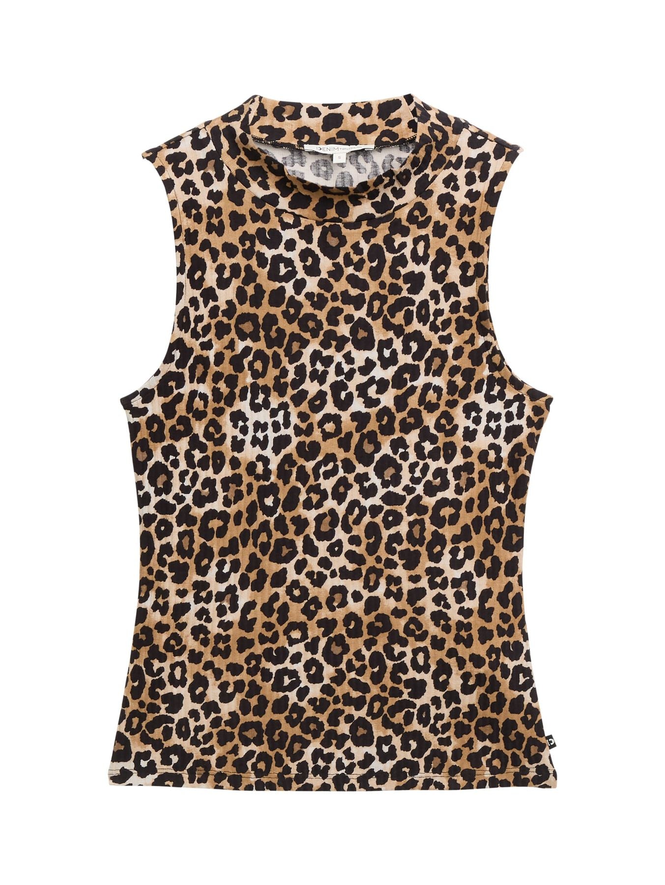 Ripp Top mit Stehkragen