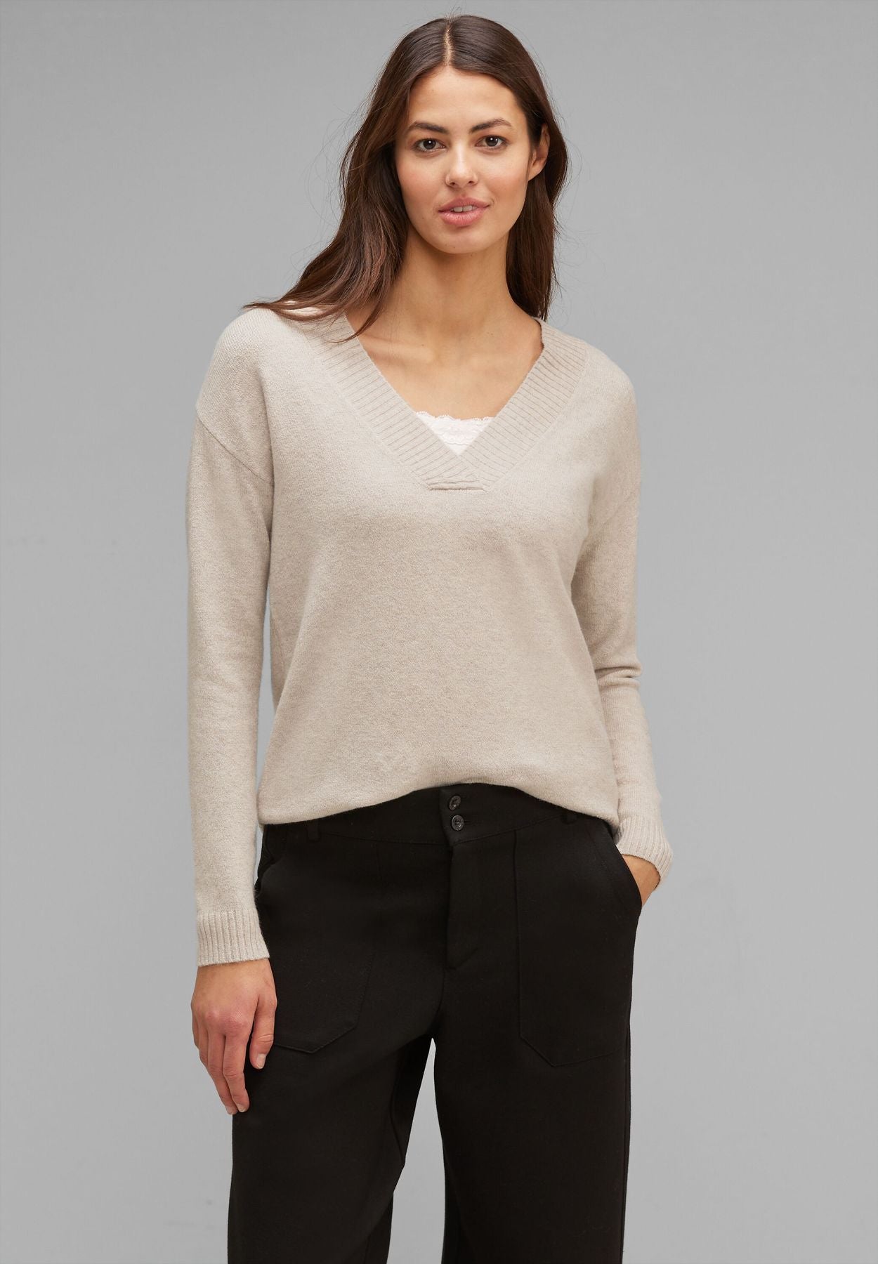 V-Ausschnitt Pullover
