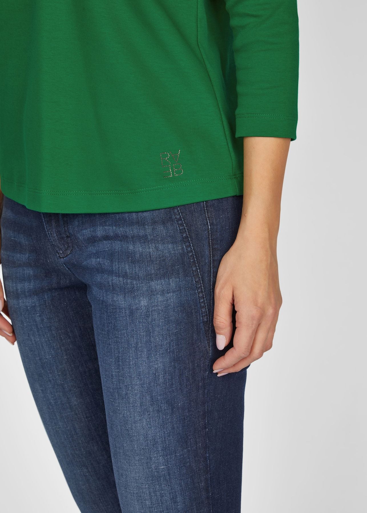 Shirt mit Polokragen und 3/4-Arm