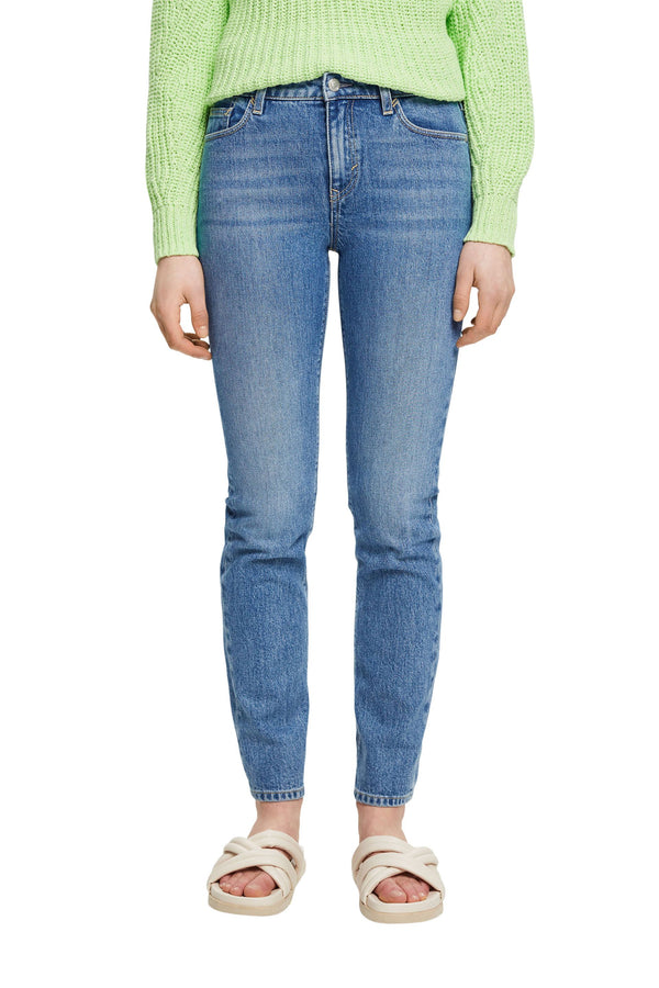 Jeans mit geradem Bein und mittlerer Bundhöhe