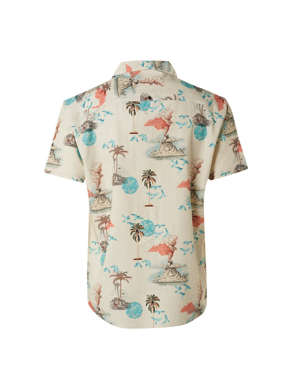 Shirt Short Sleeve Resort Collar Allover Printed Responsible Choice Cotton