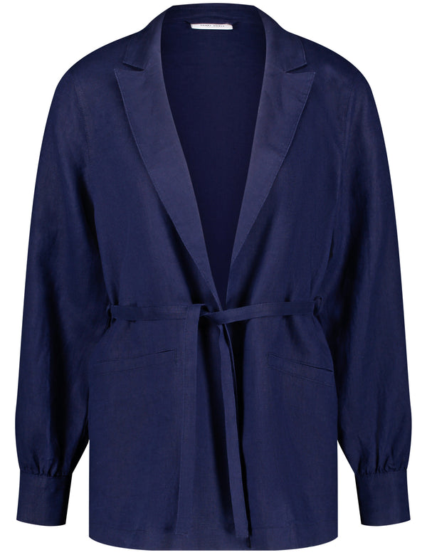 Lässiger Leinenblazer mit Taillenband