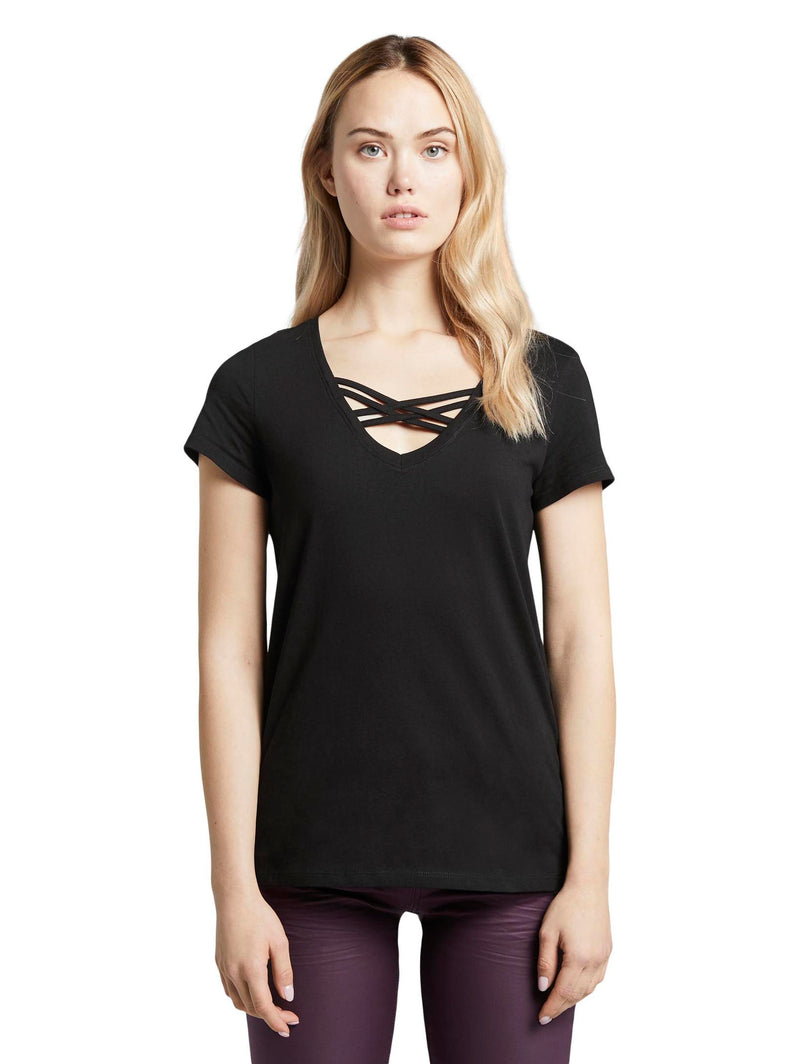 organic v-neck tee with straps