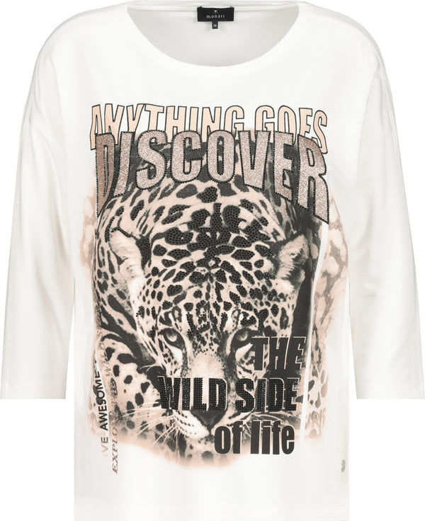 Leopard Shirt mit Glitzerschrift