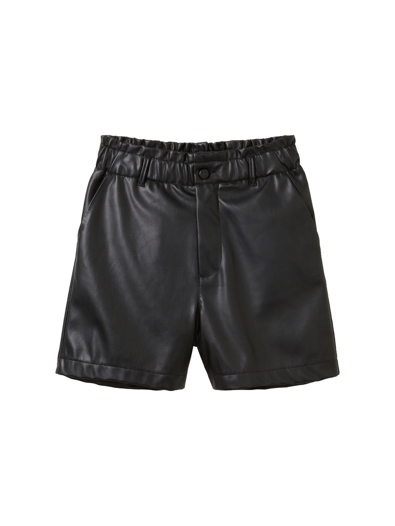 Paperbag Shorts aus Kunstleder