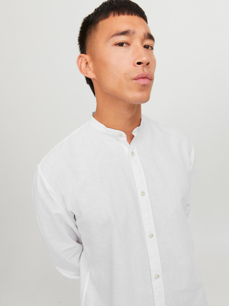 JJESUMMER BAND LINEN BLEND SHIRT LS SN
