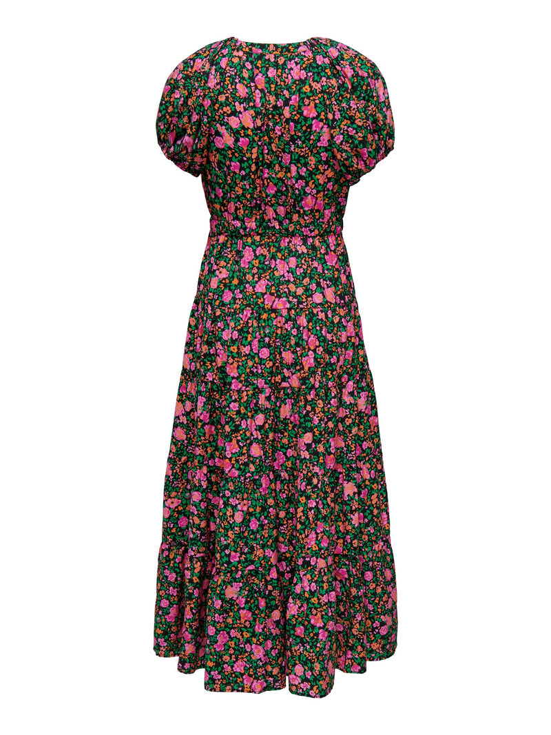 ONLSABRINA S/S O-NECK MIDI DRESS PTM
